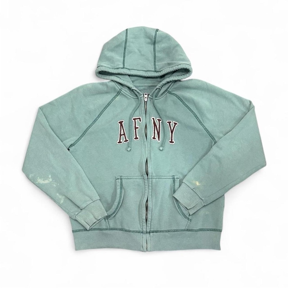 Abercrombie & Fitch Mint Green Hooded Zip-Up Sweatshirt